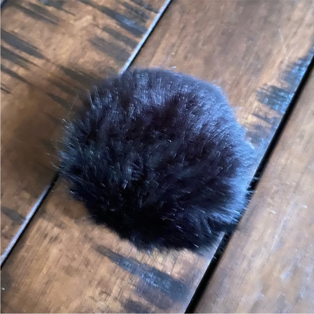 Fake fur black pin black pom pom black bunny tail costume bunny costume